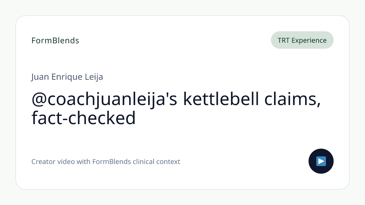 @coachjuanleija's kettlebell claims, fact-checked