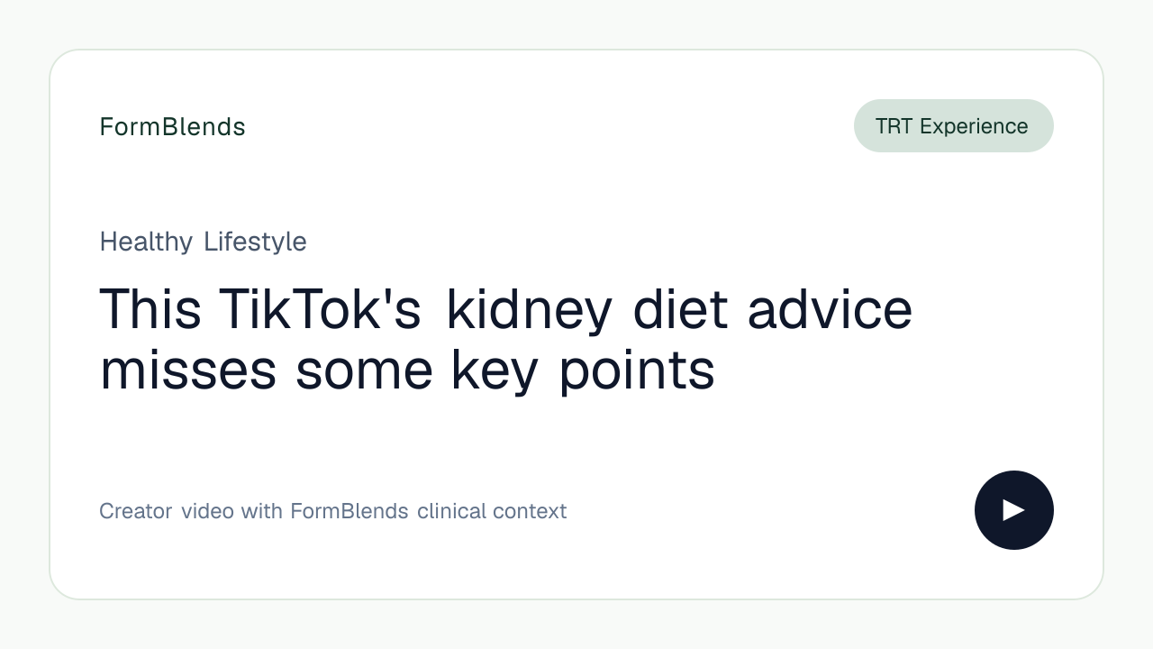 This TikTok's kidney diet advice misses some key points