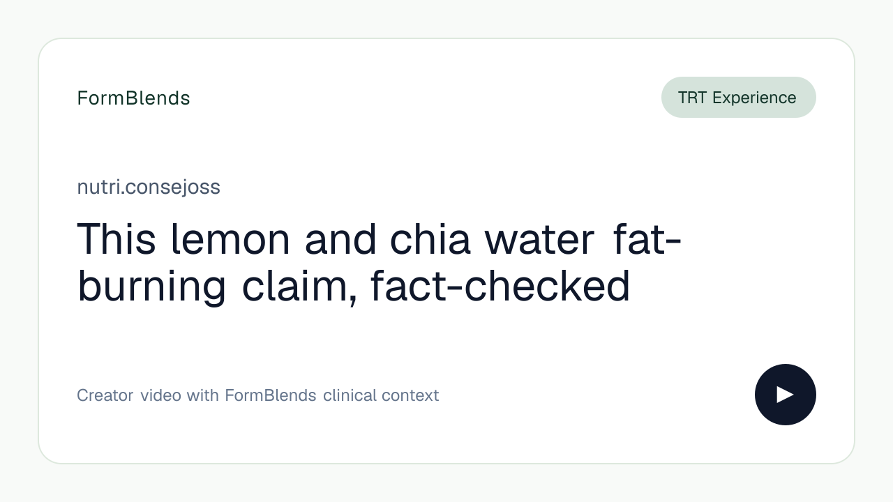 This lemon and chia water fat-burning claim, fact-checked