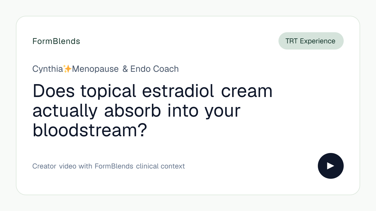 Does topical estradiol cream actually absorb into your bloodstream?