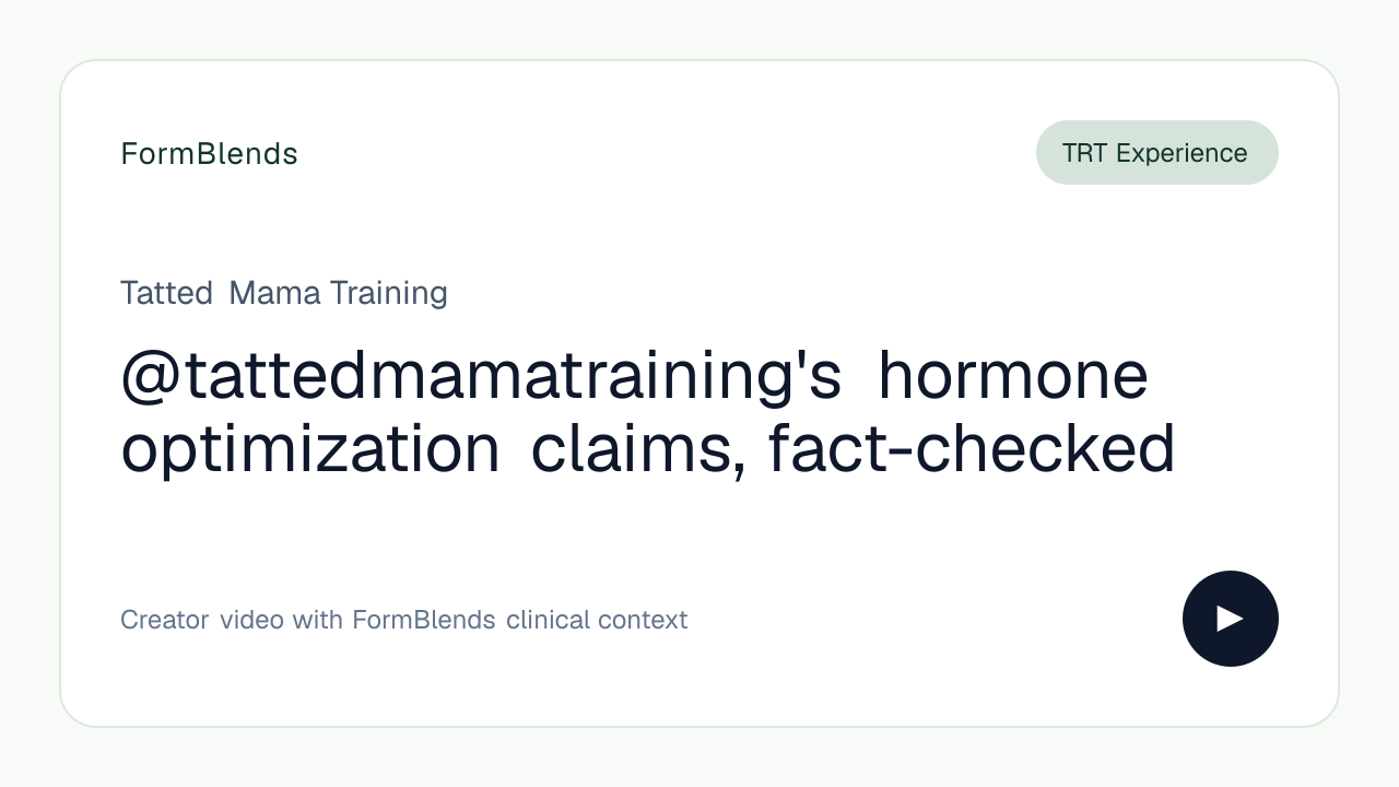 @tattedmamatraining's hormone optimization claims, fact-checked