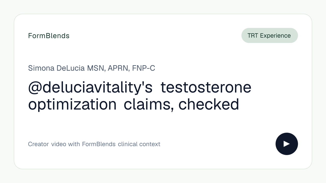 @deluciavitality's testosterone optimization claims, checked