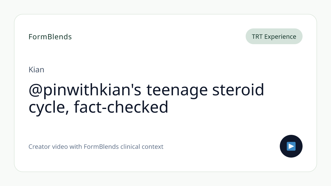 @pinwithkian's teenage steroid cycle, fact-checked