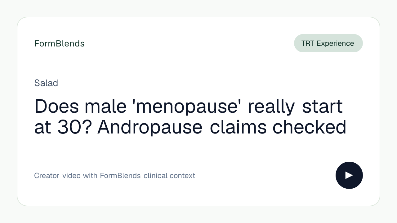 Does male 'menopause' really start at 30? Andropause claims checked