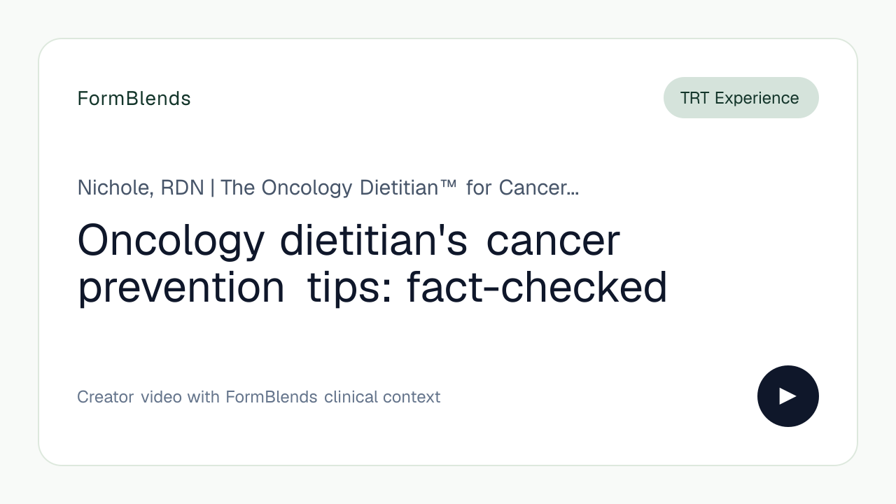 Oncology dietitian's cancer prevention tips: fact-checked