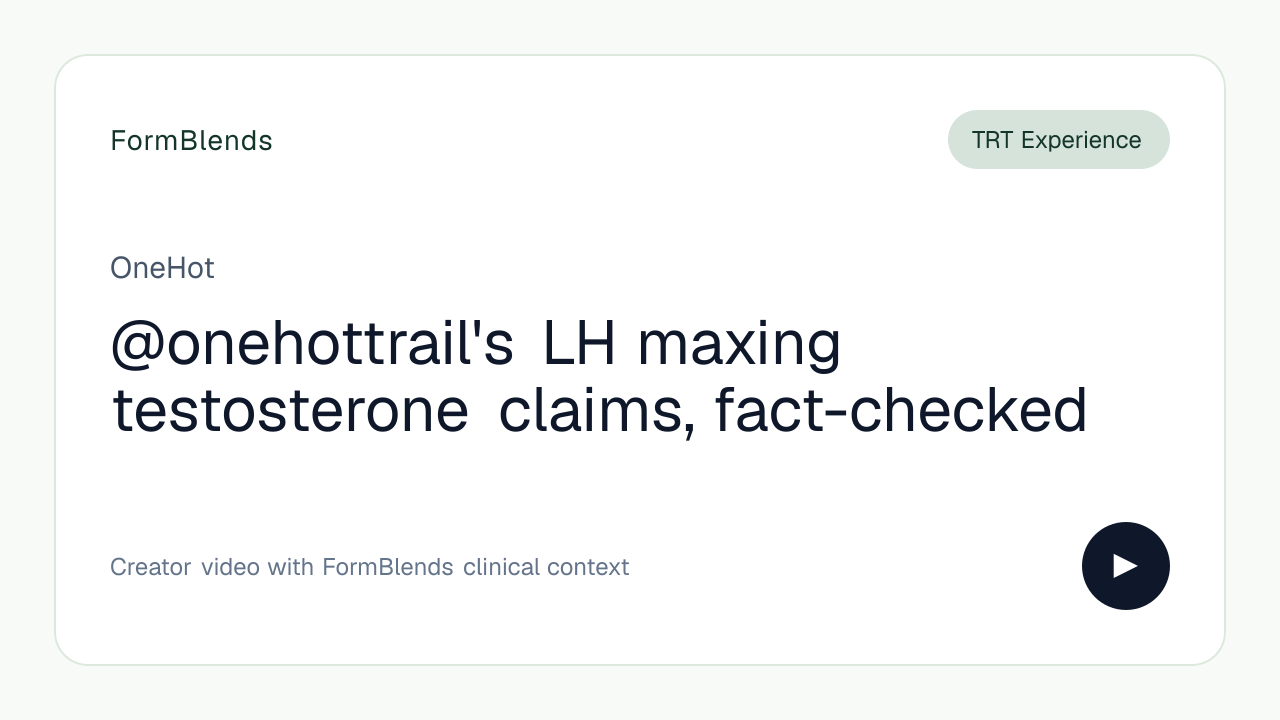 @onehottrail's LH maxing testosterone claims, fact-checked