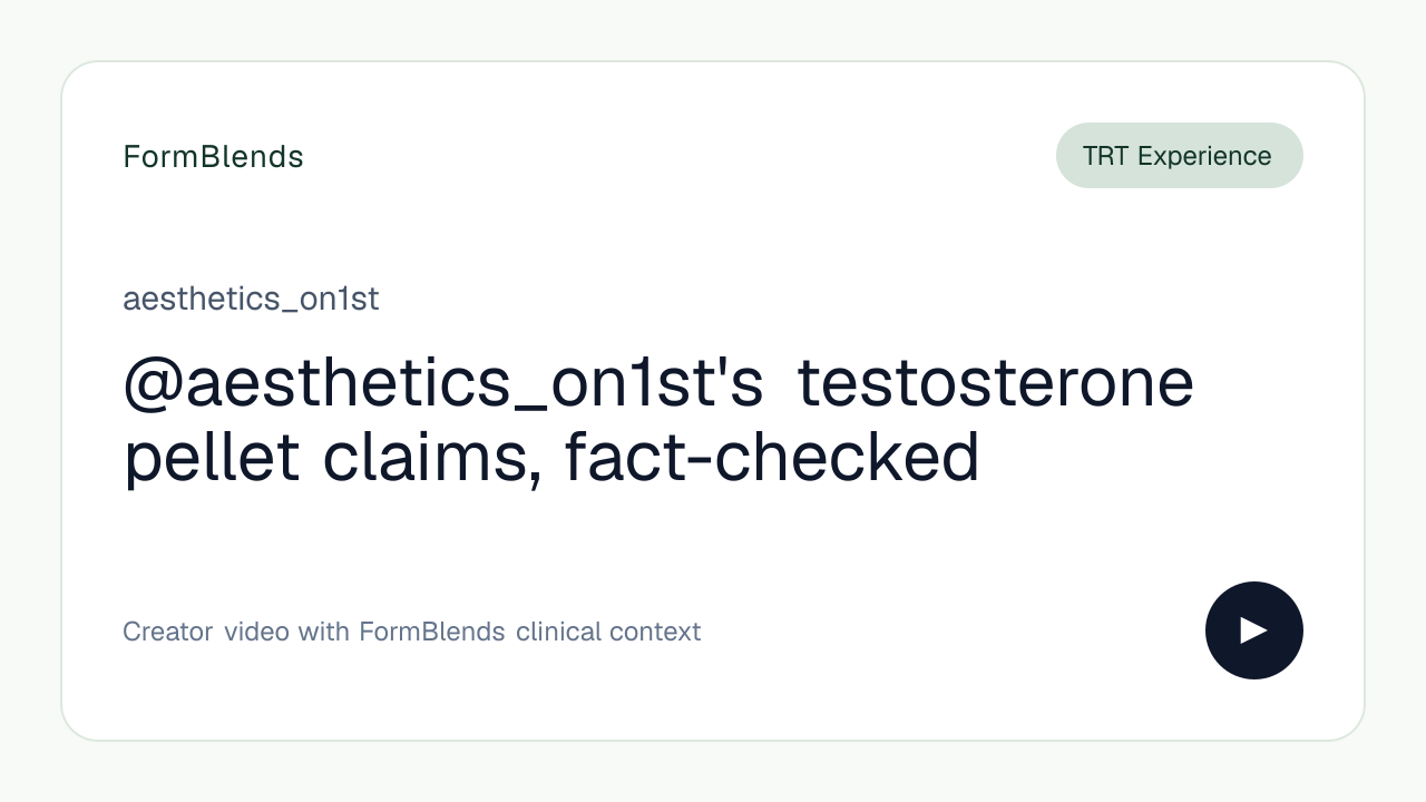 @aesthetics_on1st's testosterone pellet claims, fact-checked