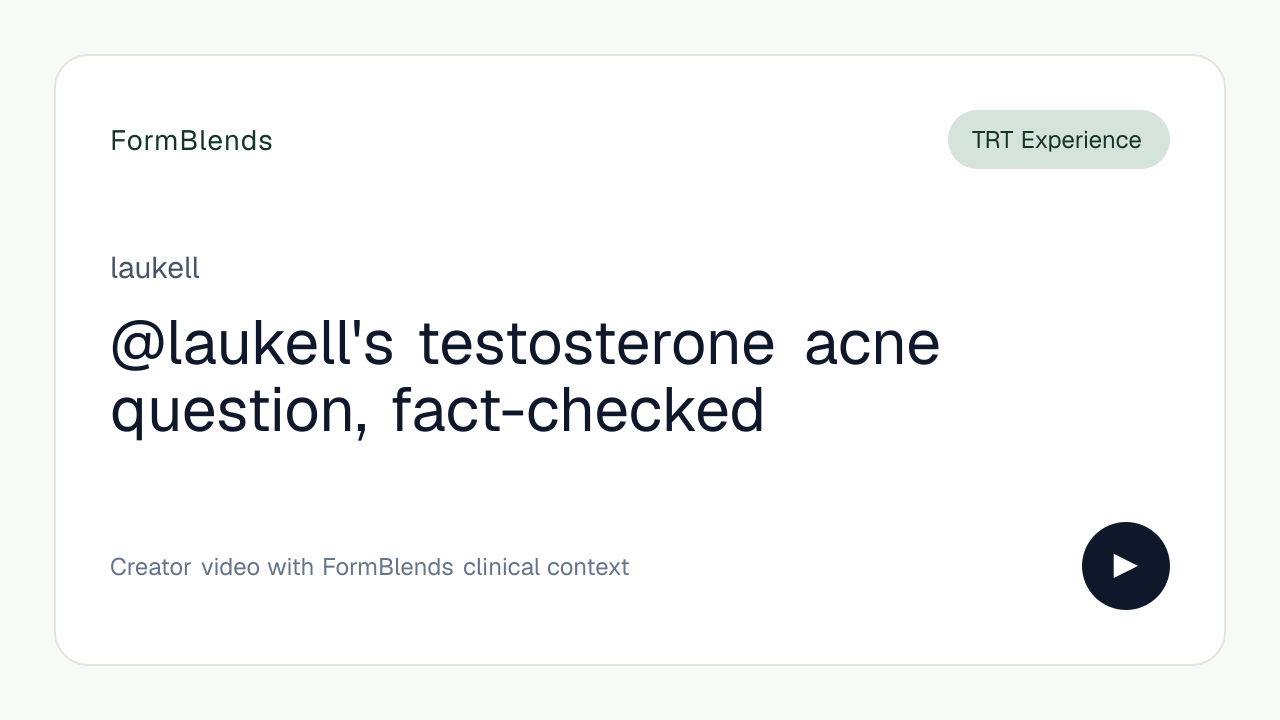 @laukell's testosterone acne question, fact-checked