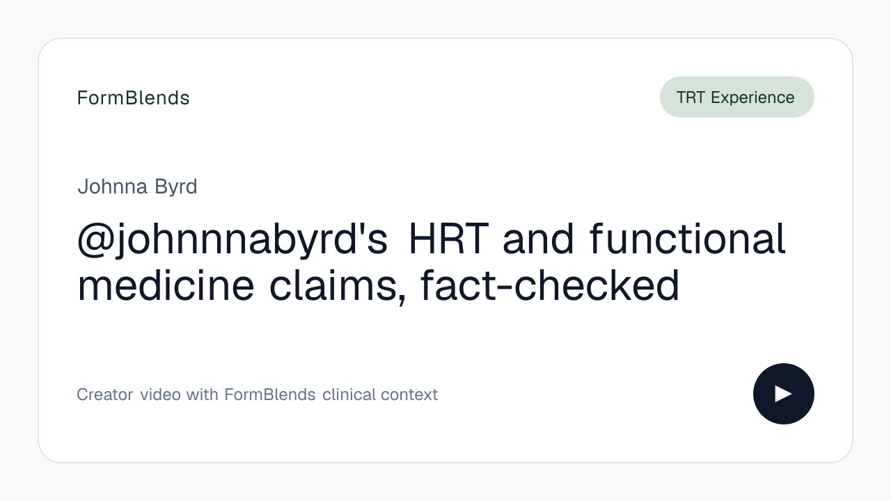 @johnnnabyrd's HRT and functional medicine claims, fact-checked