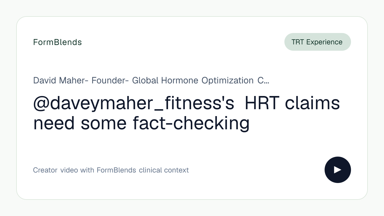 @daveymaher_fitness's HRT claims need some fact-checking