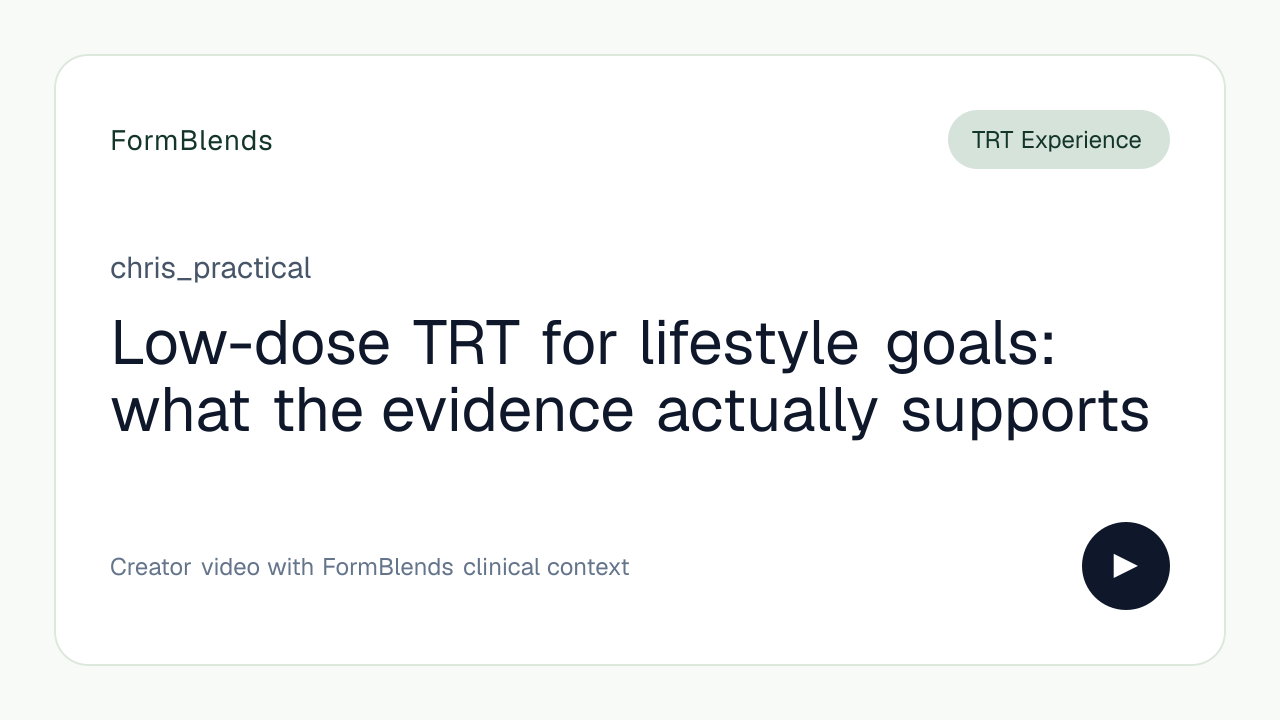 Low-dose TRT for lifestyle goals: what the evidence actually supports