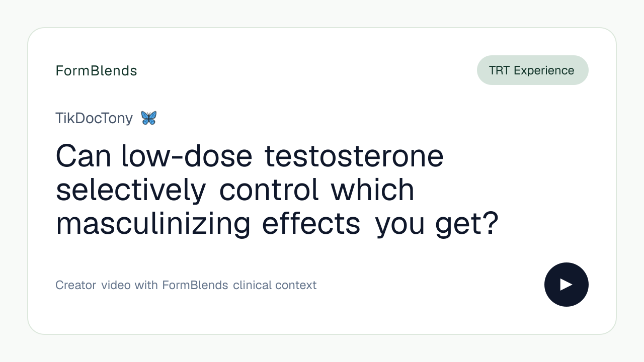 Can low-dose testosterone selectively control which masculinizing effects you get?