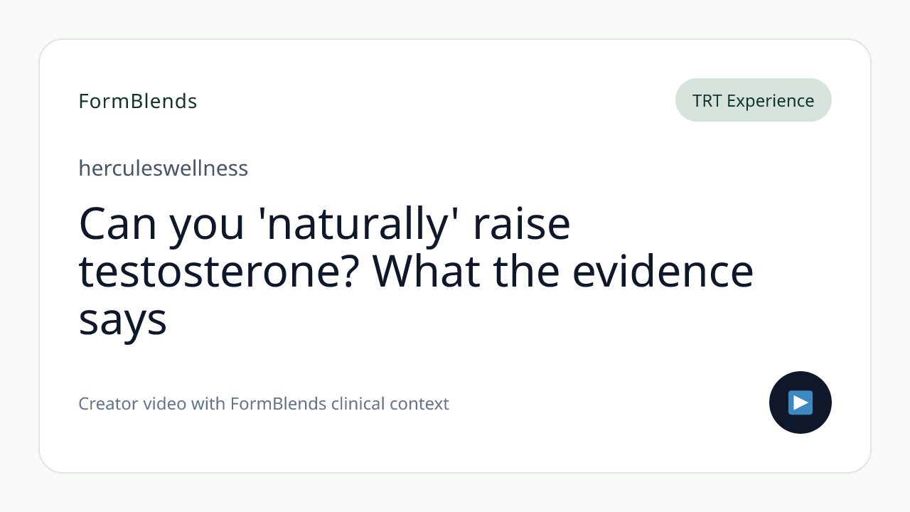 Can you 'naturally' raise testosterone? What the evidence says