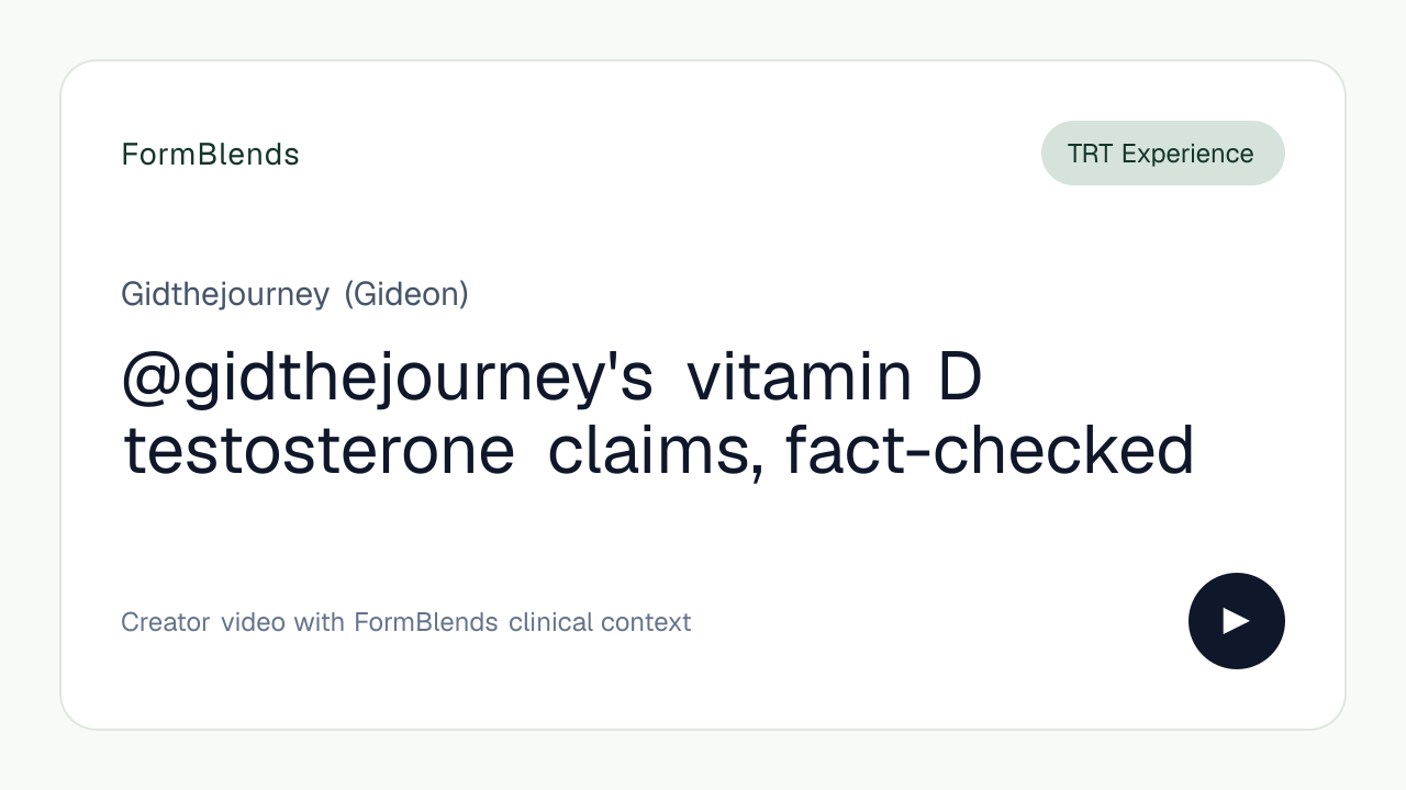 @gidthejourney's vitamin D testosterone claims, fact-checked