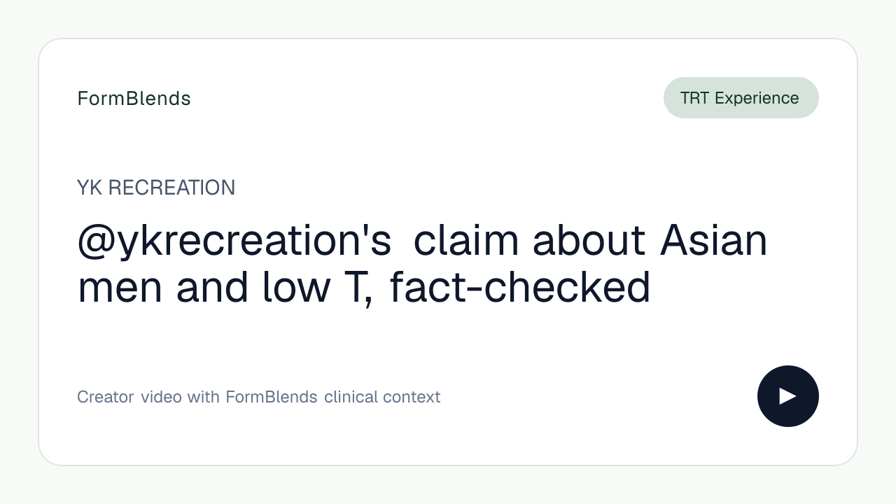 @ykrecreation's claim about Asian men and low T, fact-checked