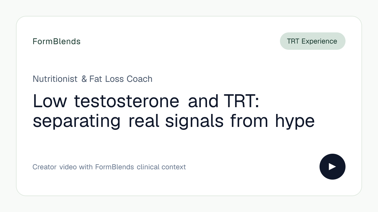 Low testosterone and TRT: separating real signals from hype