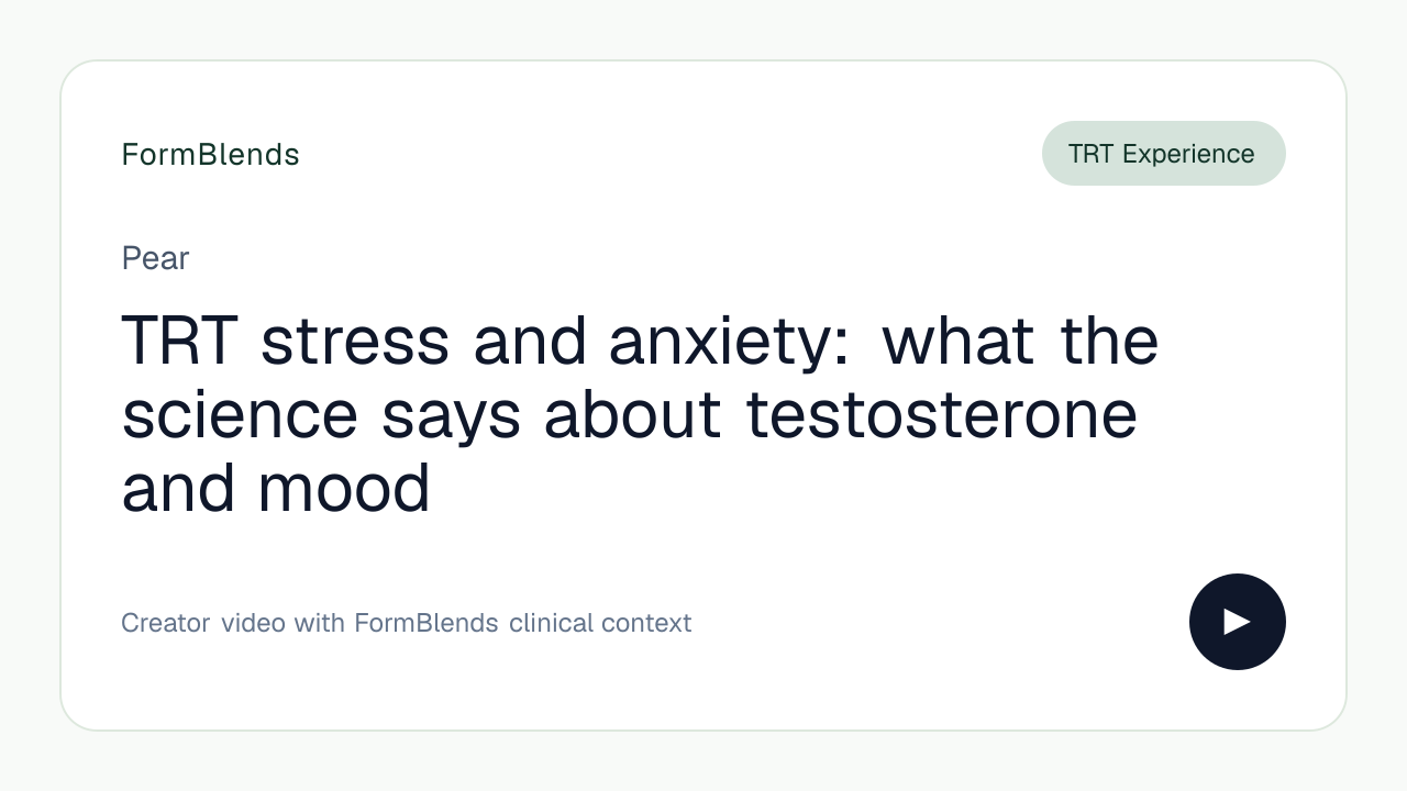 TRT stress and anxiety: what the science says about testosterone and mood