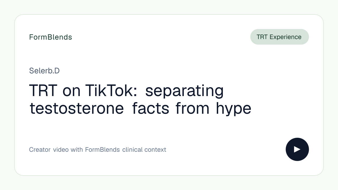 TRT on TikTok: separating testosterone facts from hype