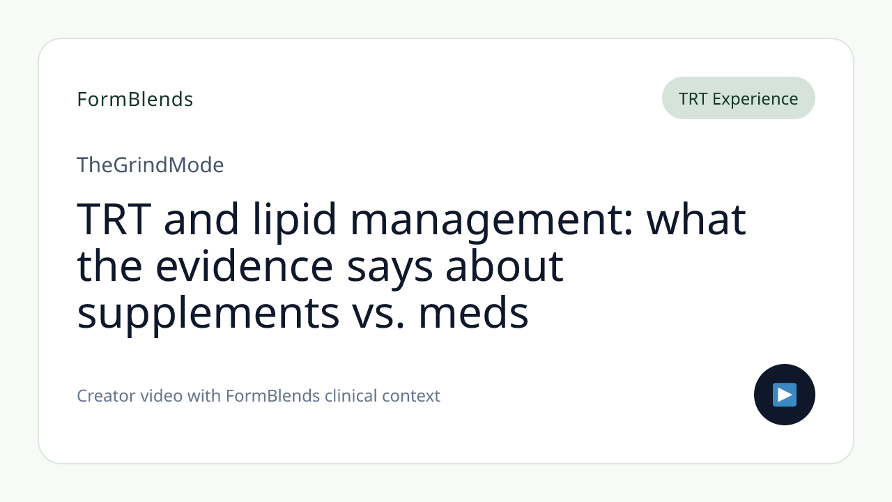 TRT and lipid management: what the evidence says about supplements vs. meds