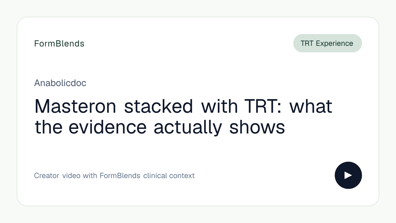 Masteron stacked with TRT: what the evidence actually shows
