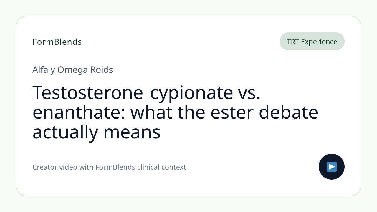 Testosterone cypionate vs. enanthate: what the ester debate actually means
