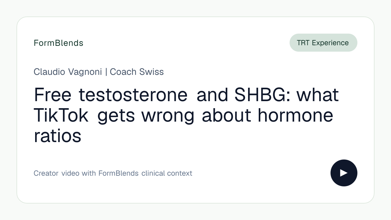 Free testosterone and SHBG: what TikTok gets wrong about hormone ratios