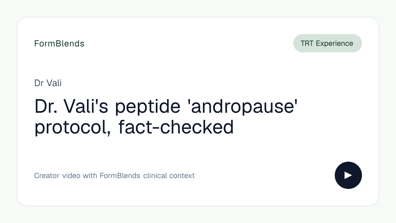 Dr. Vali's peptide 'andropause' protocol, fact-checked