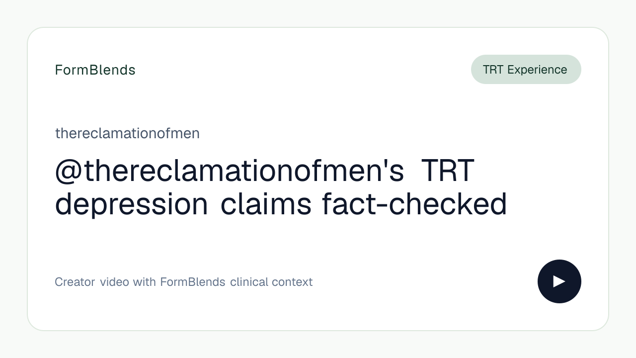 @thereclamationofmen's TRT depression claims fact-checked