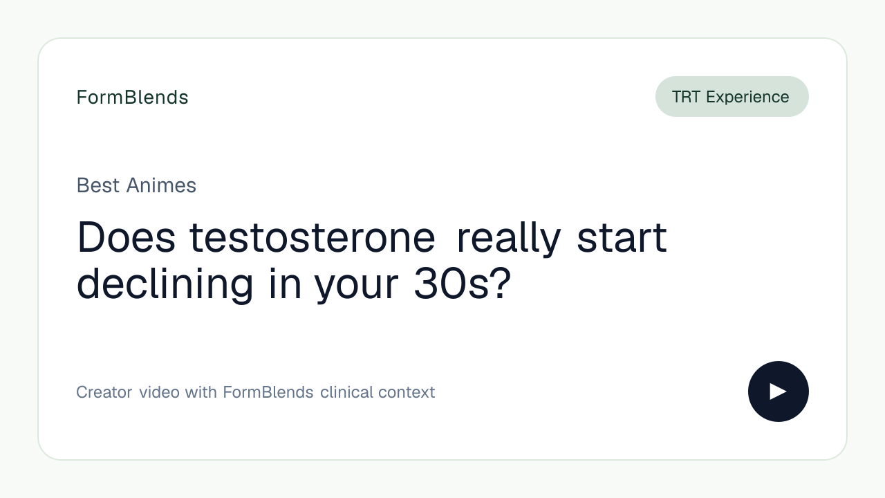 Does testosterone really start declining in your 30s?