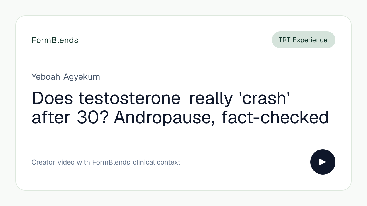 Does testosterone really 'crash' after 30? Andropause, fact-checked