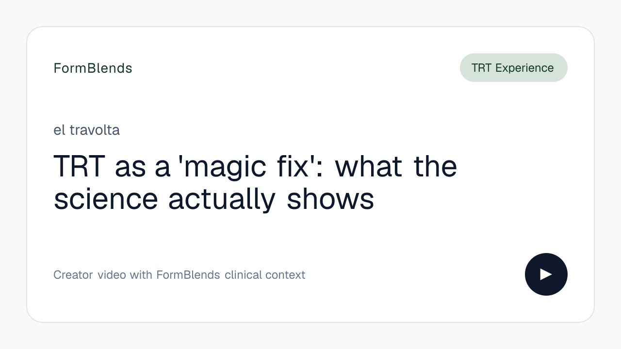 TRT as a 'magic fix': what the science actually shows