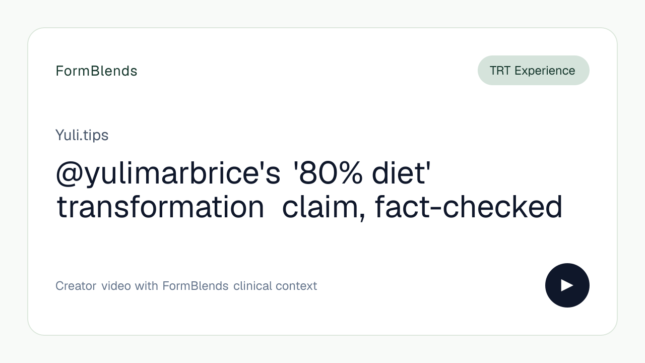 @yulimarbrice's '80% diet' transformation claim, fact-checked