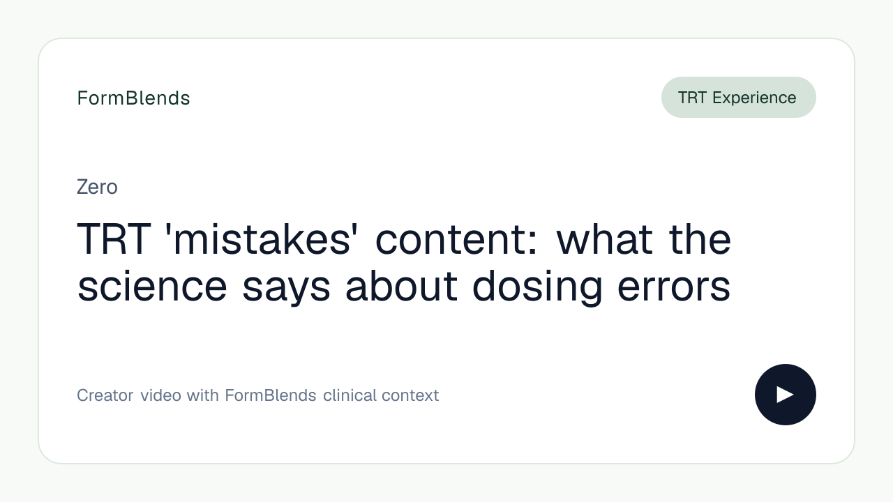 TRT 'mistakes' content: what the science says about dosing errors