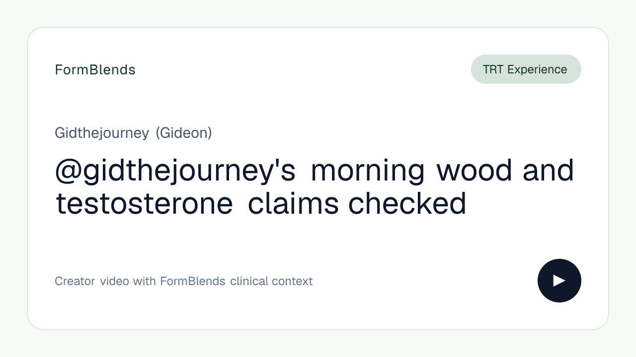 @gidthejourney's morning wood and testosterone claims checked