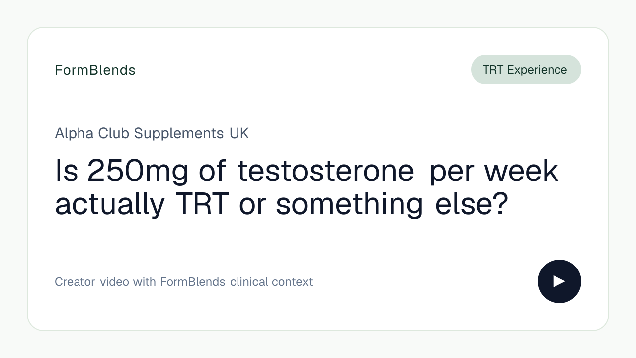 Is 250mg of testosterone per week actually TRT or something else?