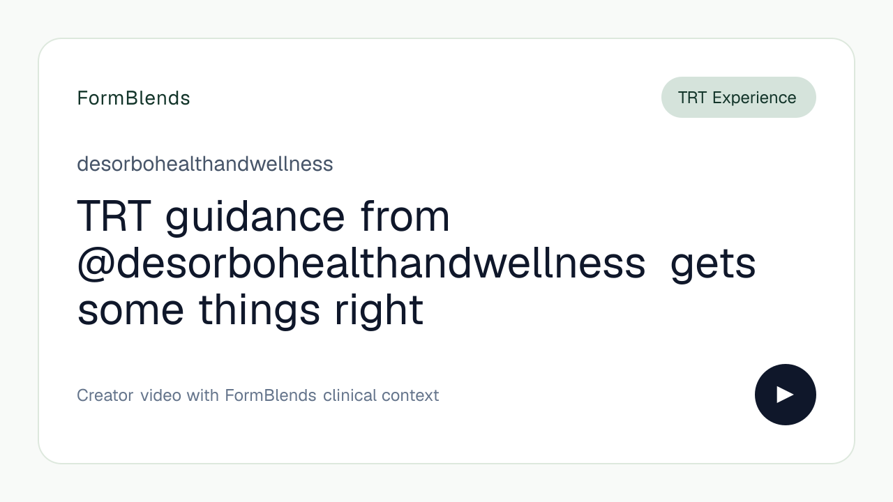 TRT guidance from @desorbohealthandwellness gets some things right