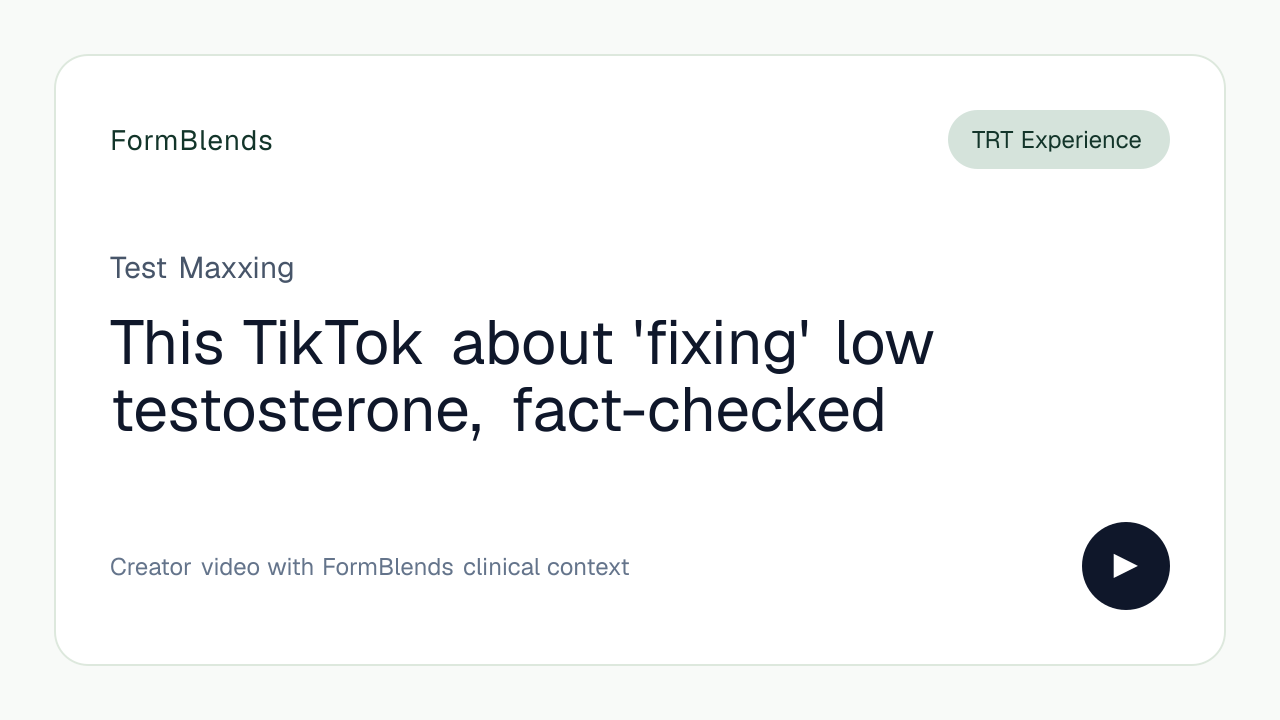 This TikTok about 'fixing' low testosterone, fact-checked