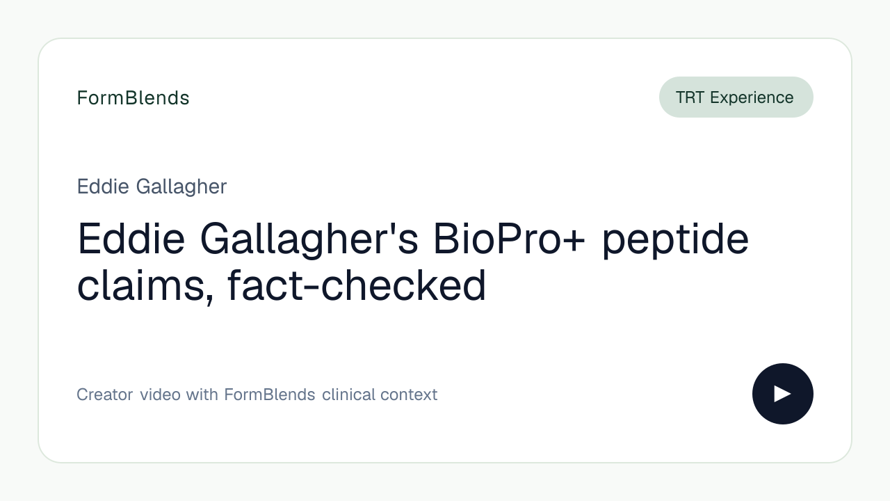 Eddie Gallagher's BioPro+ peptide claims, fact-checked