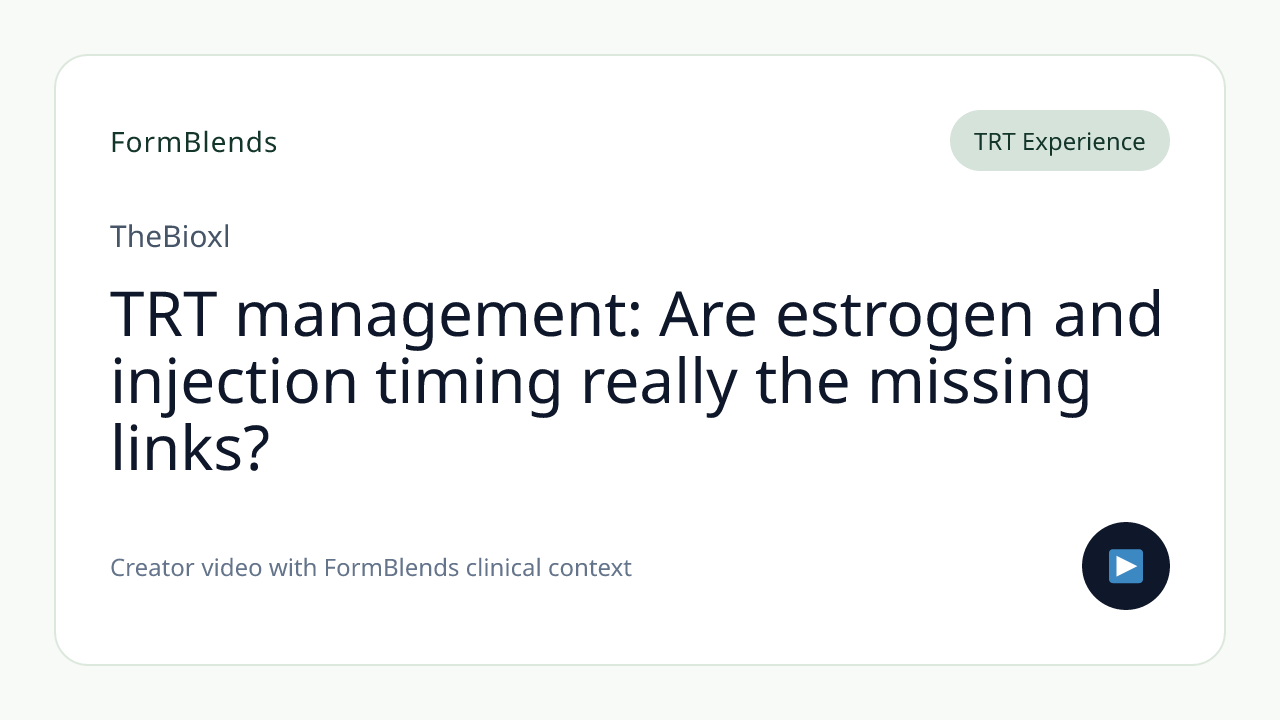 TRT management: Are estrogen and injection timing really the missing links?