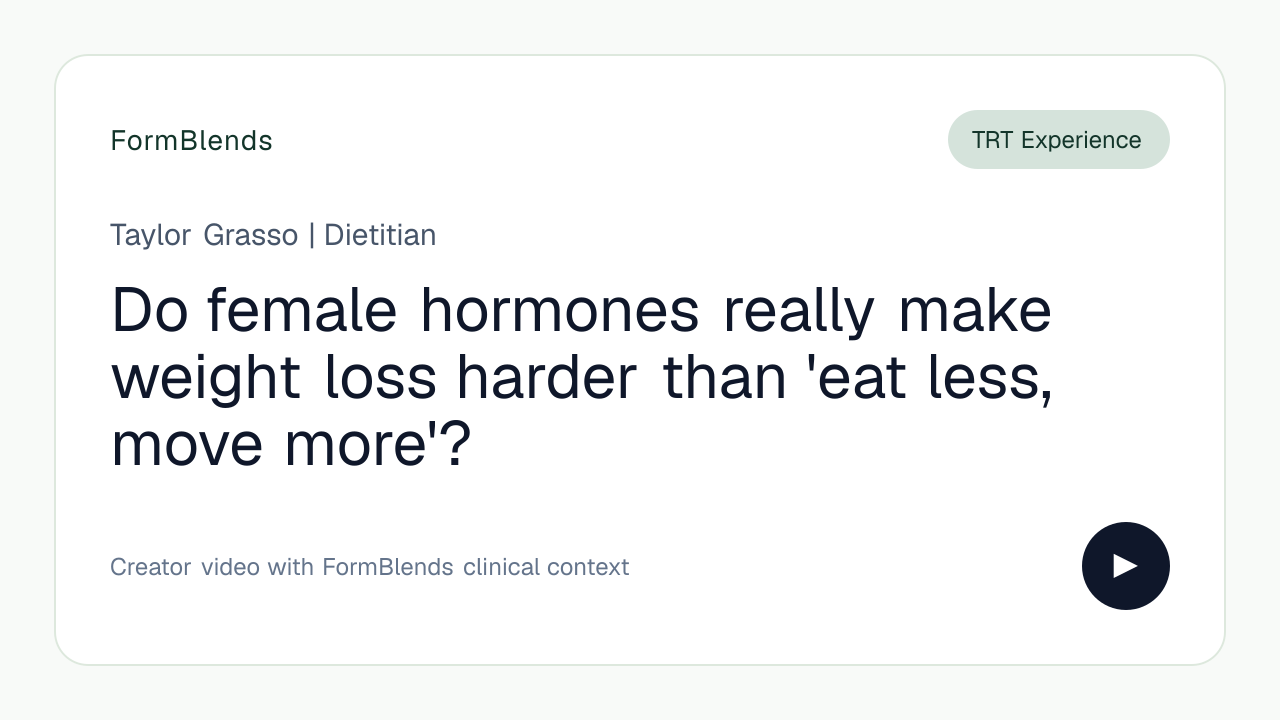 Do female hormones really make weight loss harder than 'eat less, move more'?