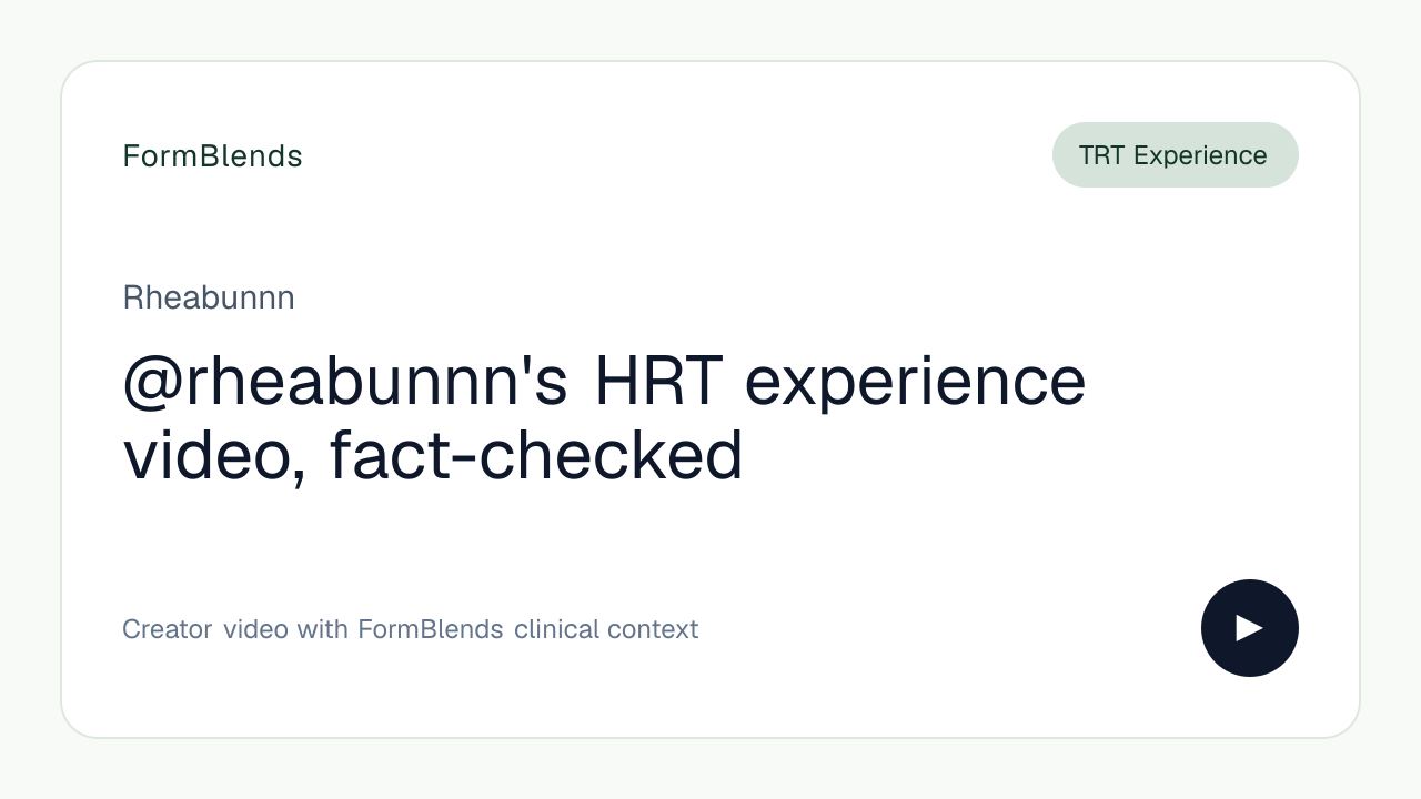 @rheabunnn's HRT experience video, fact-checked