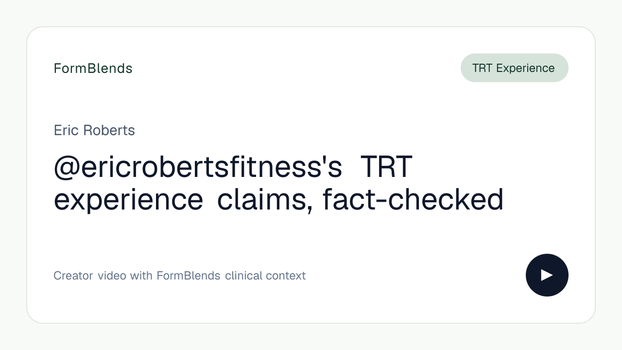 @ericrobertsfitness's TRT experience claims, fact-checked