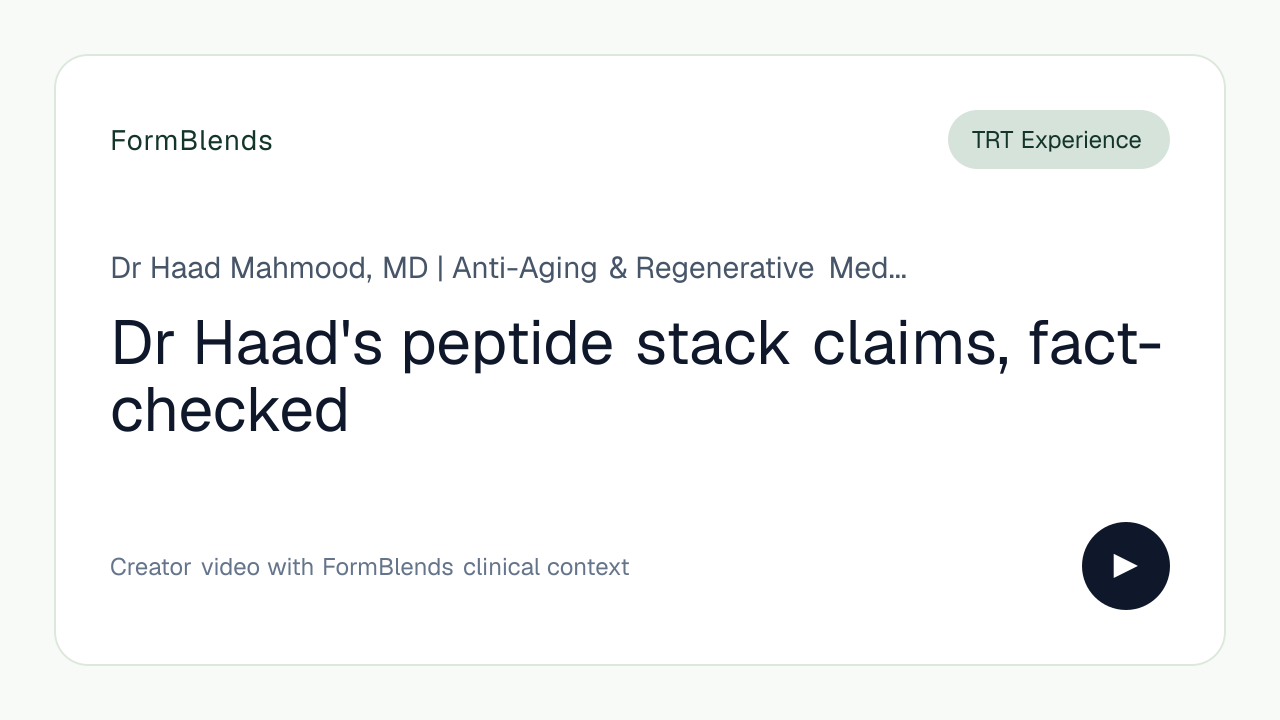 Dr Haad's peptide stack claims, fact-checked