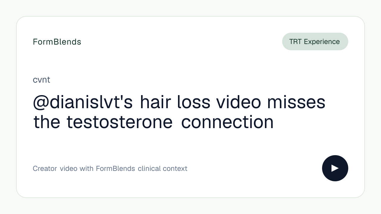 @dianislvt's hair loss video misses the testosterone connection