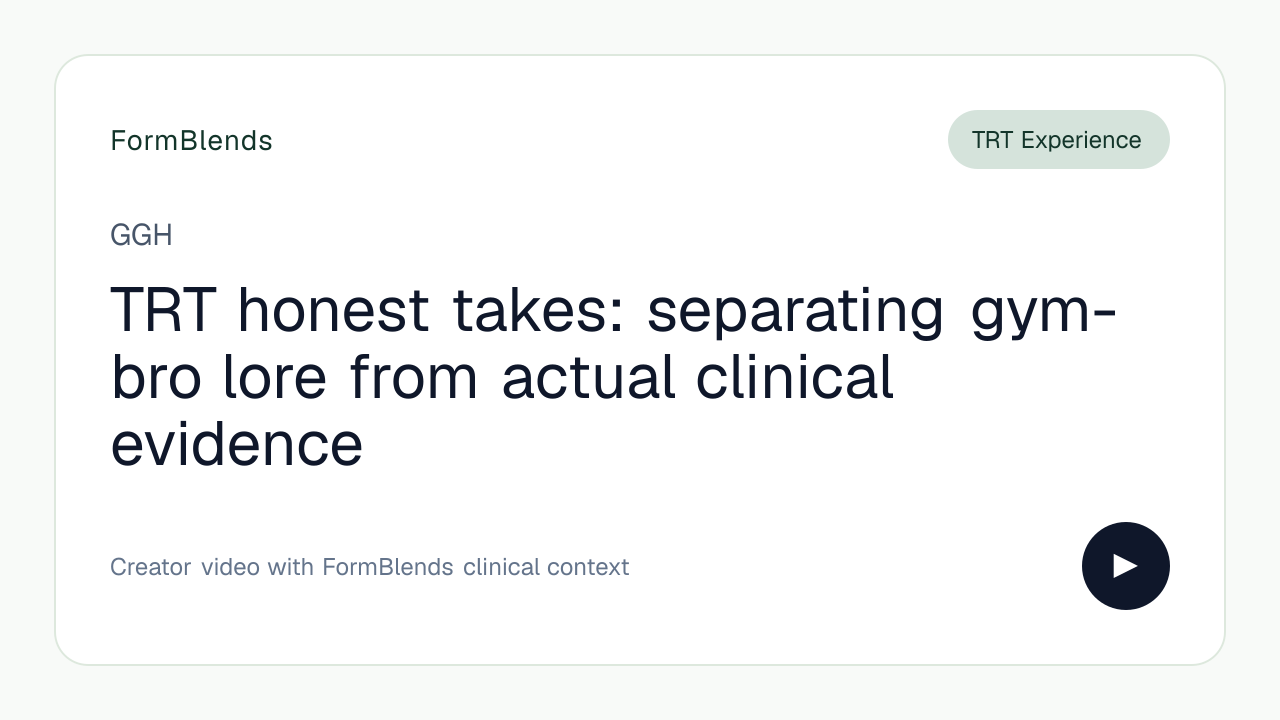 TRT honest takes: separating gym-bro lore from actual clinical evidence