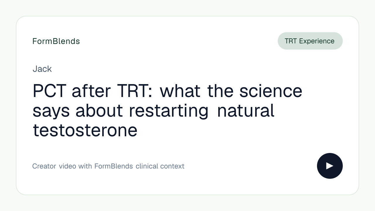PCT after TRT: what the science says about restarting natural testosterone
