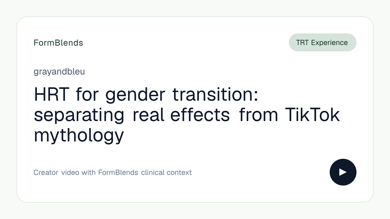 HRT for gender transition: separating real effects from TikTok mythology