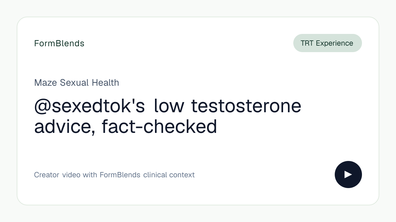 @sexedtok's low testosterone advice, fact-checked
