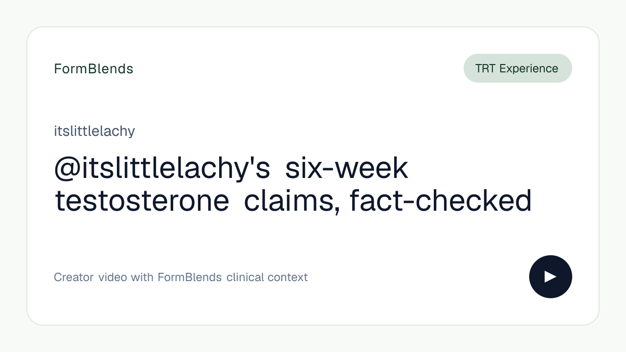 @itslittlelachy's six-week testosterone claims, fact-checked
