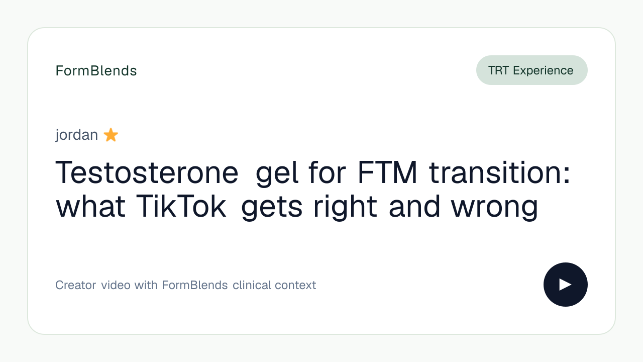 Testosterone gel for FTM transition: what TikTok gets right and wrong